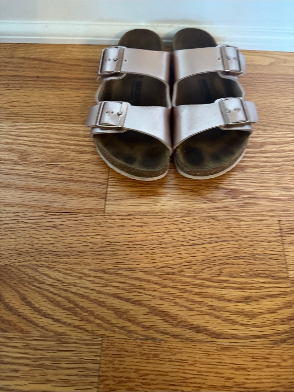 Birkenstock Kids Metallic Rose Sandals with Double Buckles